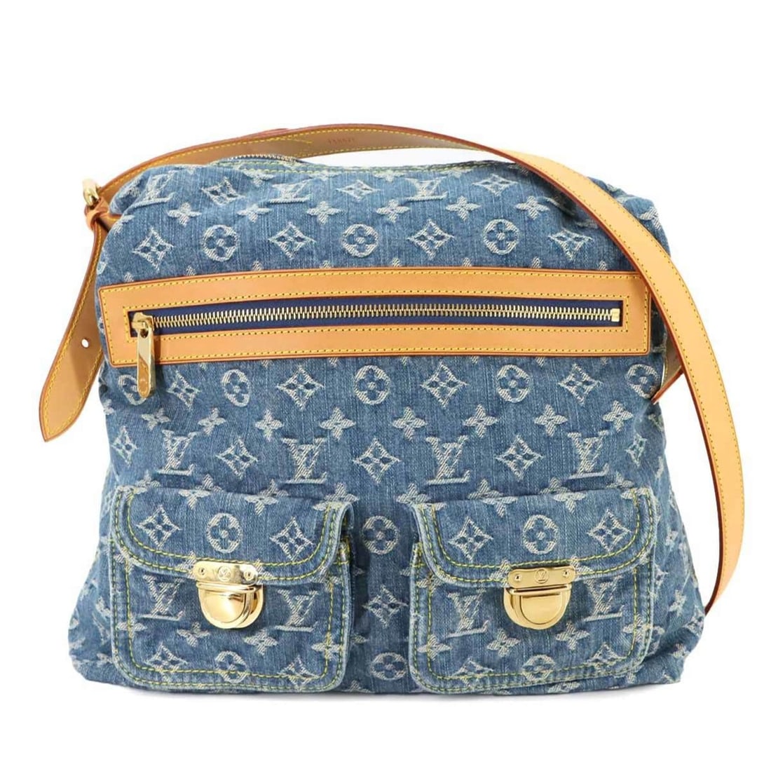 Louis Vuitton Monogram Denim Buggy GM Shoulder Bag in Blue Canvas M95048: --- Catalog ---Category: SizeSize (HxWxD): 33.5cm x 33cm x 10cm / 13.18'' x 12.99'' x 3.93''Category: DesignType: Shoulder bagColor: BlueGender: WomenMaterial: Monogram Denim Category: GeneralMPN: M95