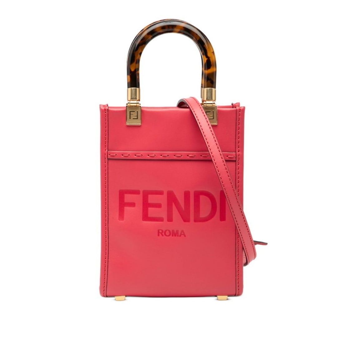FENDI Sunshine Shopper Small Shoulder/Handbag 2WAY 8BS051 Pink Leather Women's: --- Catalog ---Category: SizeSize (HxWxD): 17cm x 13cm x 5.5cm / 6.69'' x 5.11'' x 2.16''Category: DesignType: Handbag, Shoulder bagColor: PinkGender: WomenMaterial: PVC , Leather Category: GeneralMPN