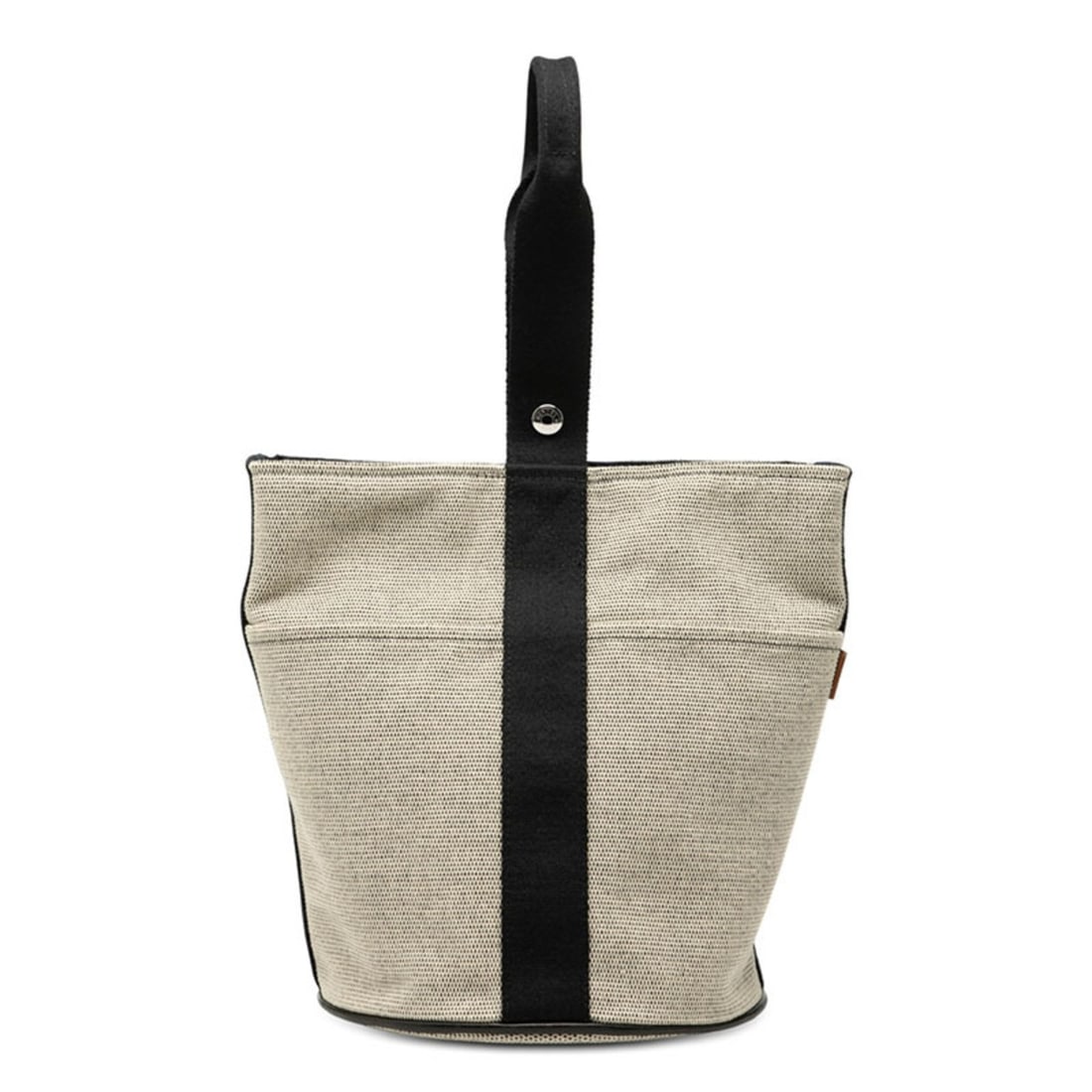 Hermès Saxo MM Tote Bag, Handbag, Beige and Black Canvas, Women's, HERMES (1 of 10)