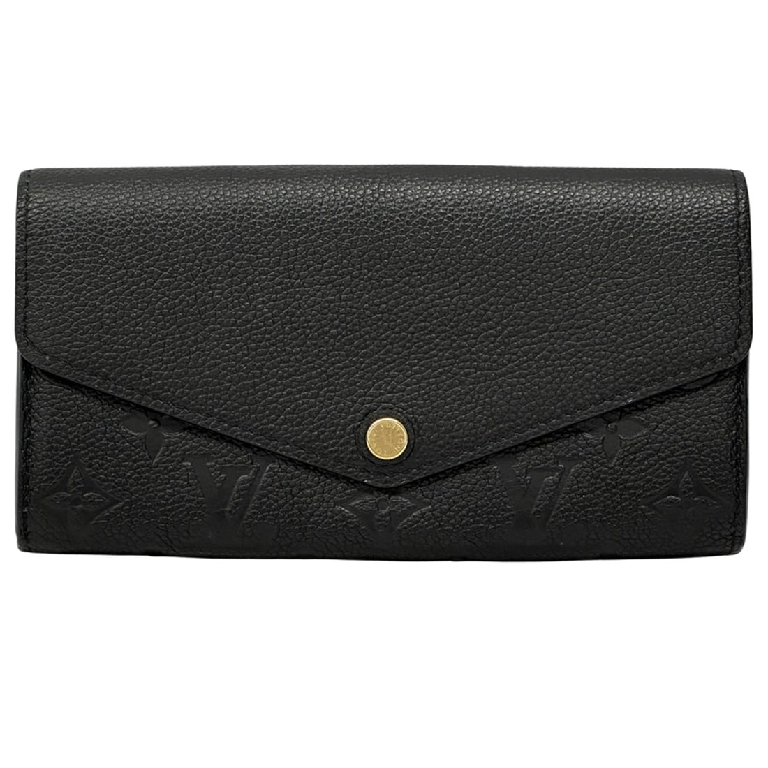 Louis Vuitton Monogram Empreinte Women's Long Wallet, Portefeuille Sarah Noir, M61182, Black, Flap: --- Catalog ---Category: SizeSize (HxWxD): 10cm x 19cm x 3cm / 3.93'' x 7.48'' x 1.18''Category: DesignType: Long wallet (bi-fold)Color: Black, NoirGender: WomenMaterial: Monogram Empreinte Category: