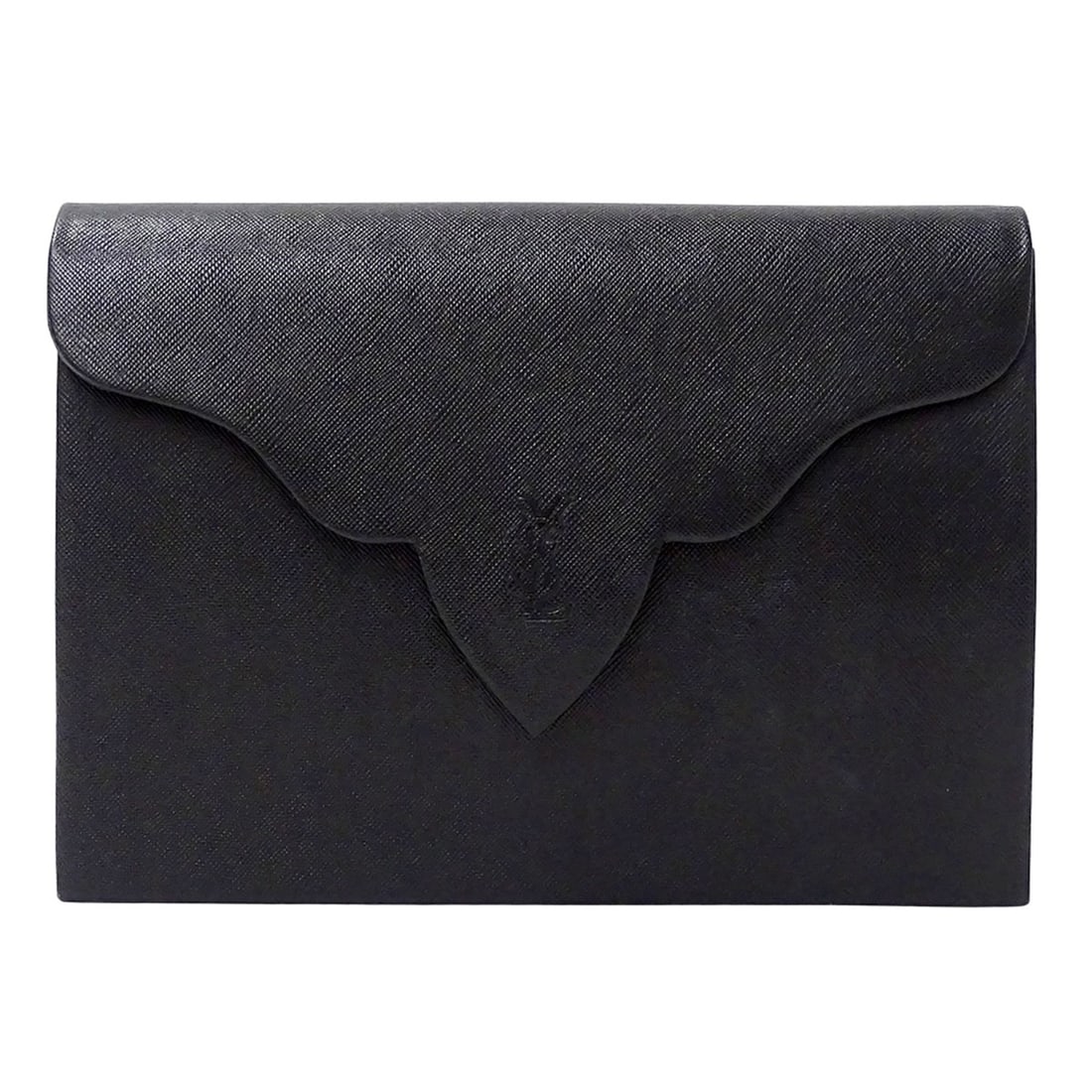 Yves Saint Laurent women's clutch bag in black leather.: --- Catalog ---Category: SizeSize (HxWxD): 17cm x 23cm x 5.5cm / 6.69'' x 9.05'' x 2.16''Category: DesignType: Clutch bagColor: BlackGender: WomenMaterial: Leather Category: GeneralBrand: Yves Saint L
