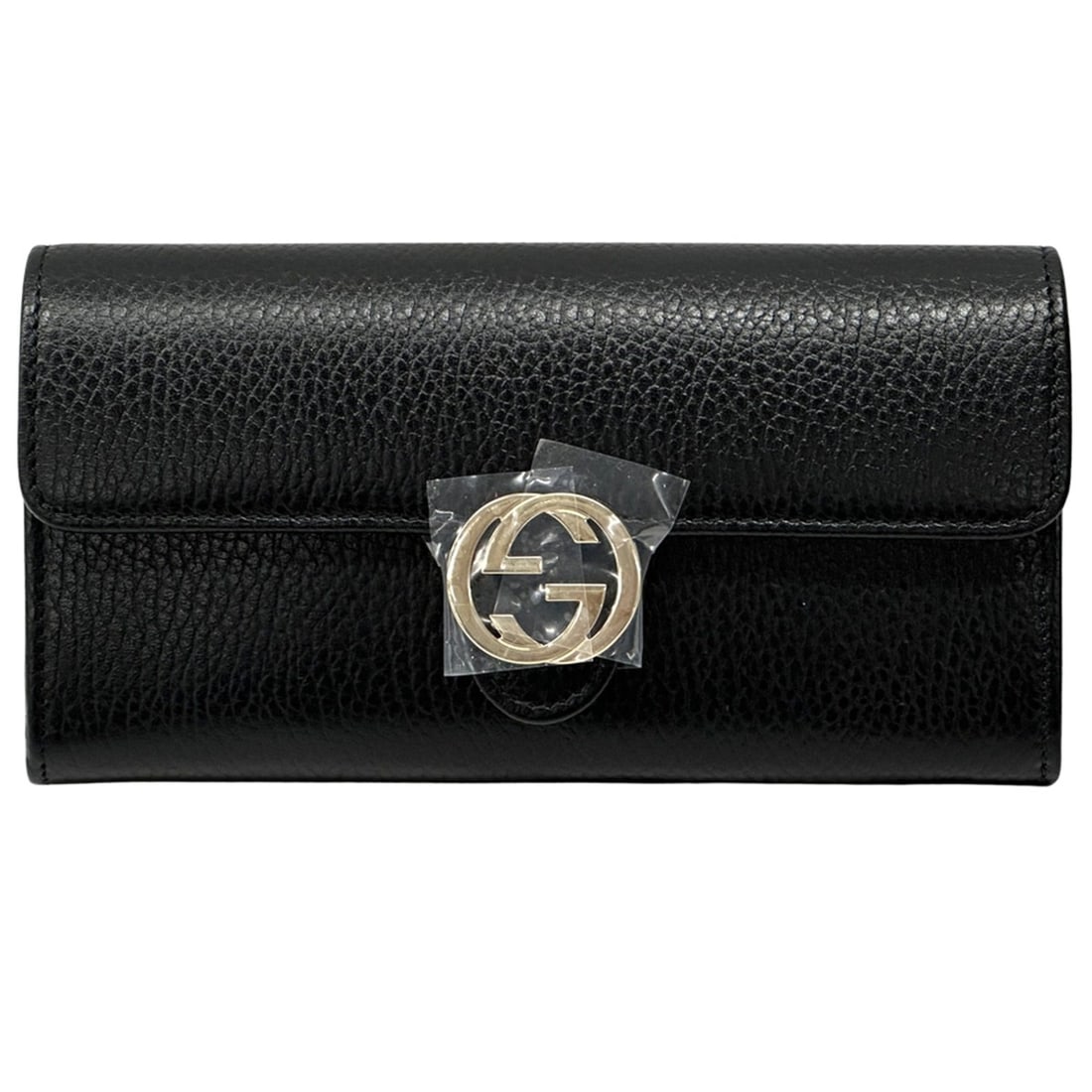 Gucci Women's Interlocking Long Wallet in Black Leather (615524) (1 of 12)