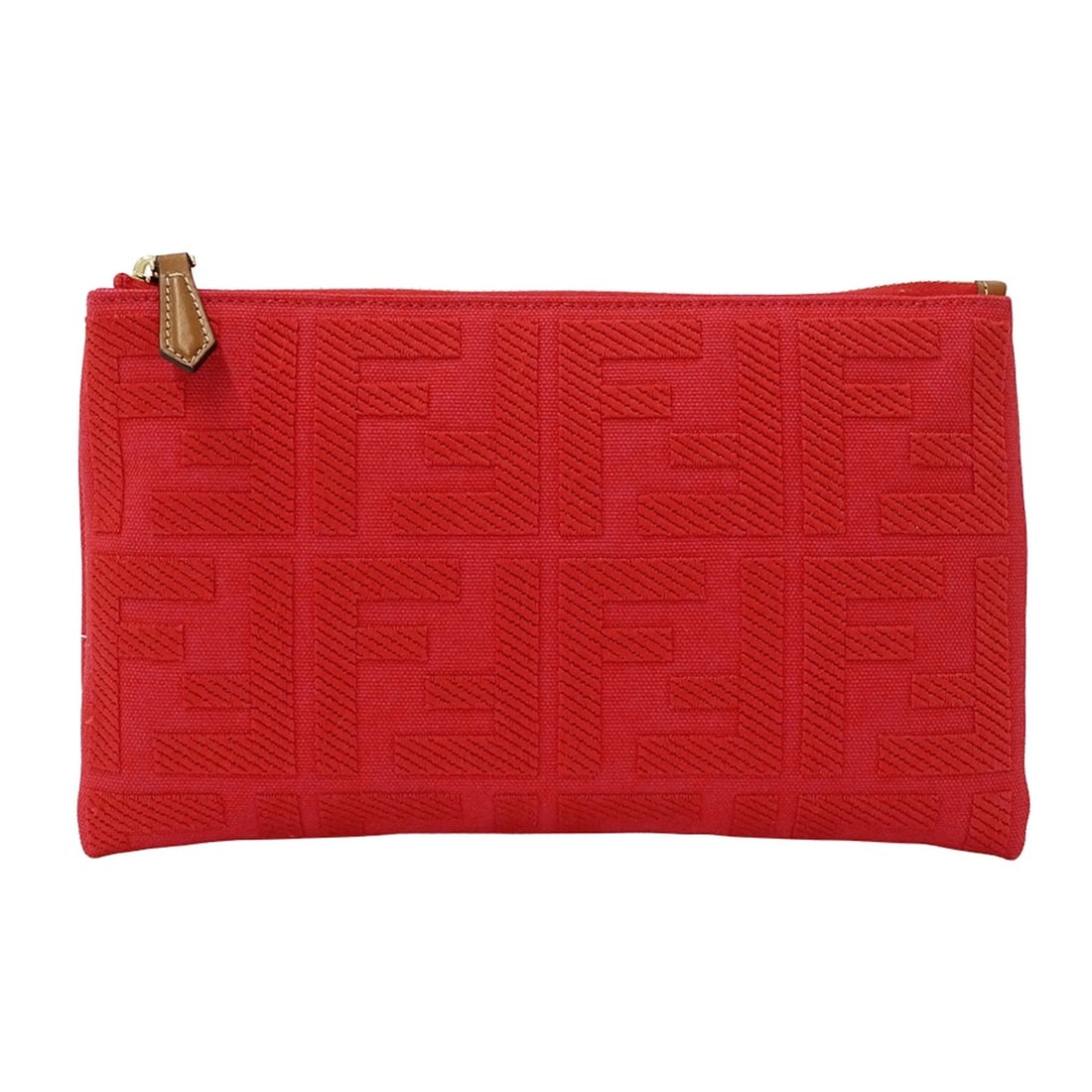 Fendi Women's Zucca Canvas Jacquard Clutch Bag, Red, 8N0148, Mini Bag: --- Catalog ---Category: SizeSize (HxWxD): 14.5cm x 24.5cm x 1.5cm / 5.7'' x 9.64'' x 0.59''Category: DesignType: Clutch bag, PouchColor: Red colorGender: Women,MenMaterial: Canvas , Jacquard Category