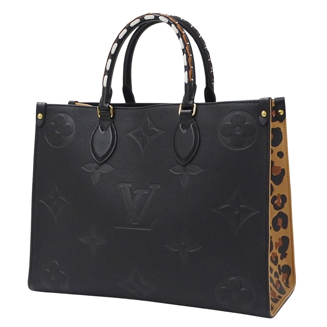 Louis Vuitton Monogram Empreinte Women's Tote Bag, Handbag, or Shoulder 2-Way, On the Go MM Wild at: --- Catalog ---Category: SizeSize (HxWxD): 26cm x 34.5cm x 15cm / 10.23'' x 13.58'' x 5.9''Category: DesignType: Handbag, Shoulder bag, Tote bagColor: Black, NoirGender: WomenMaterial: Monogram Emprei