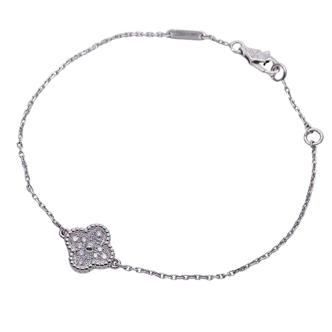 Van Cleef & Arpels Sweet Alhambra Bracelet for Women, 750WG White Gold with Diamonds, Polished: --- Catalog ---Category: SizeLength: 14.5cm - 16cm / 5.7'' - 6.29''Category: DesignType: Charm braceletColor: White goldGender: WomenMaterial: White gold (18K)Category: GeneralBrand: Van Cleef & Arpel