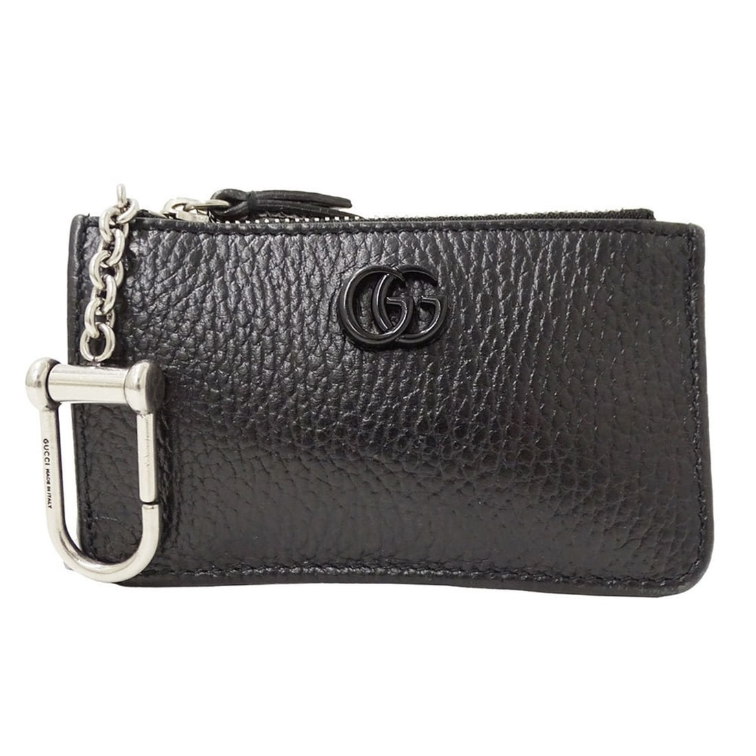Gucci Petit Marmont wallet, black leather, 701070, with keychain and coin purse for men women. (1 of 12)