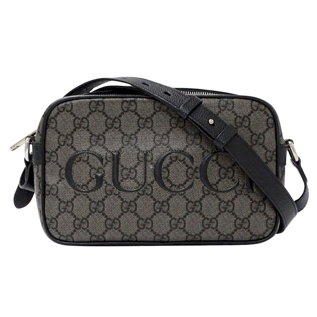 Gucci GG Supreme Shoulder Bag (Gray/Black) 768391, Women's Mini Bag, Crossbody: --- Catalog ---Category: SizeSize (HxWxD): 14cm x 22cm x 6cm / 5.51'' x 8.66'' x 2.36''Category: DesignType: Shoulder bagColor: Black, GrayGender: WomenMaterial: GG Supreme Category: GeneralMPN: 76839