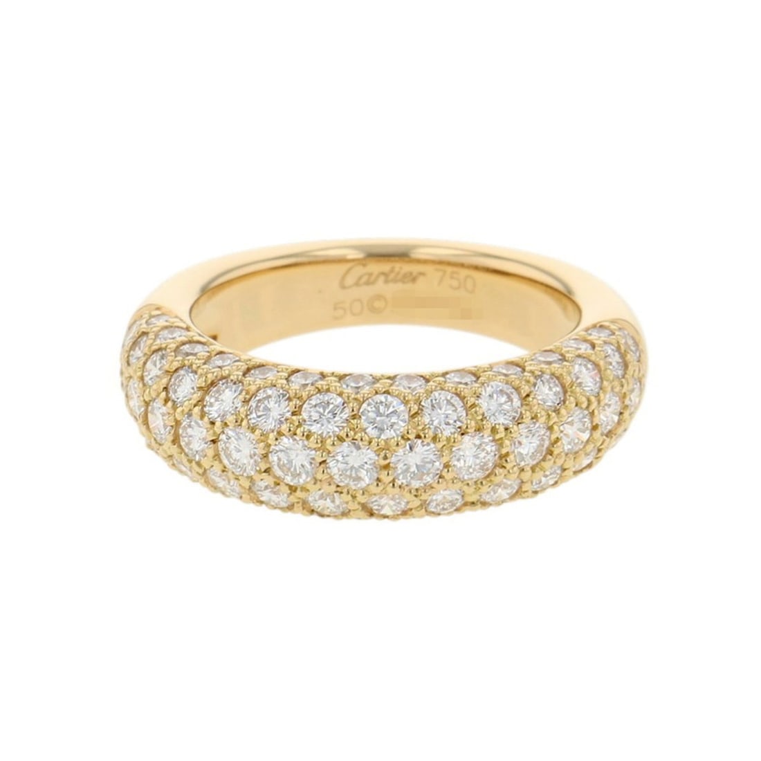 Cartier Mimi Star Diamond Pavé Ring in 18KYG Yellow Gold, Size 50: --- Catalog ---Category: SizeWeight: 7.3g / 0.25oz.JP Size: 10US Size: 5.5Category: DesignType: Band ringStone: DiamondGender: WomenMaterial: Yellow gold (18K)Category: GeneralBrand: Cartier--- Item L