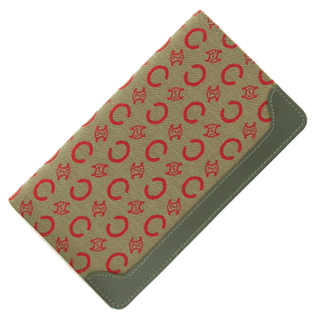 Celine Macadam Khaki Red Canvas Leather Agenda Cover for Women: --- Catalog ---Category: DesignColor: Khaki, Red colorGender: WomenMaterial: Canvas , Leather Category: GeneralBrand: Celine--- Item List ---Section: ConditionRanking: Rank A Used - A few traces of us