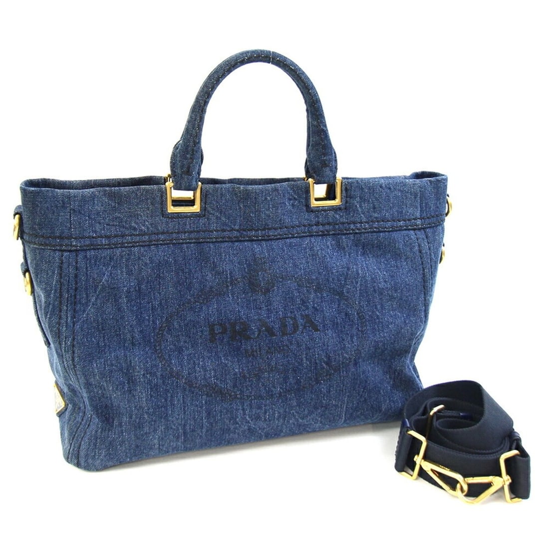Prada Handbag BN2069 Blue Denim Shoulder Bag Canapa Women's PRADA: --- Catalog ---Category: SizeSize (HxWxD): 27cm x 43cm x 15cm / 10.62'' x 16.92'' x 5.9''Category: DesignType: Handbag, Shoulder bagColor: Avio, BlueGender: WomenMaterial: Denim Category: GeneralMPN: