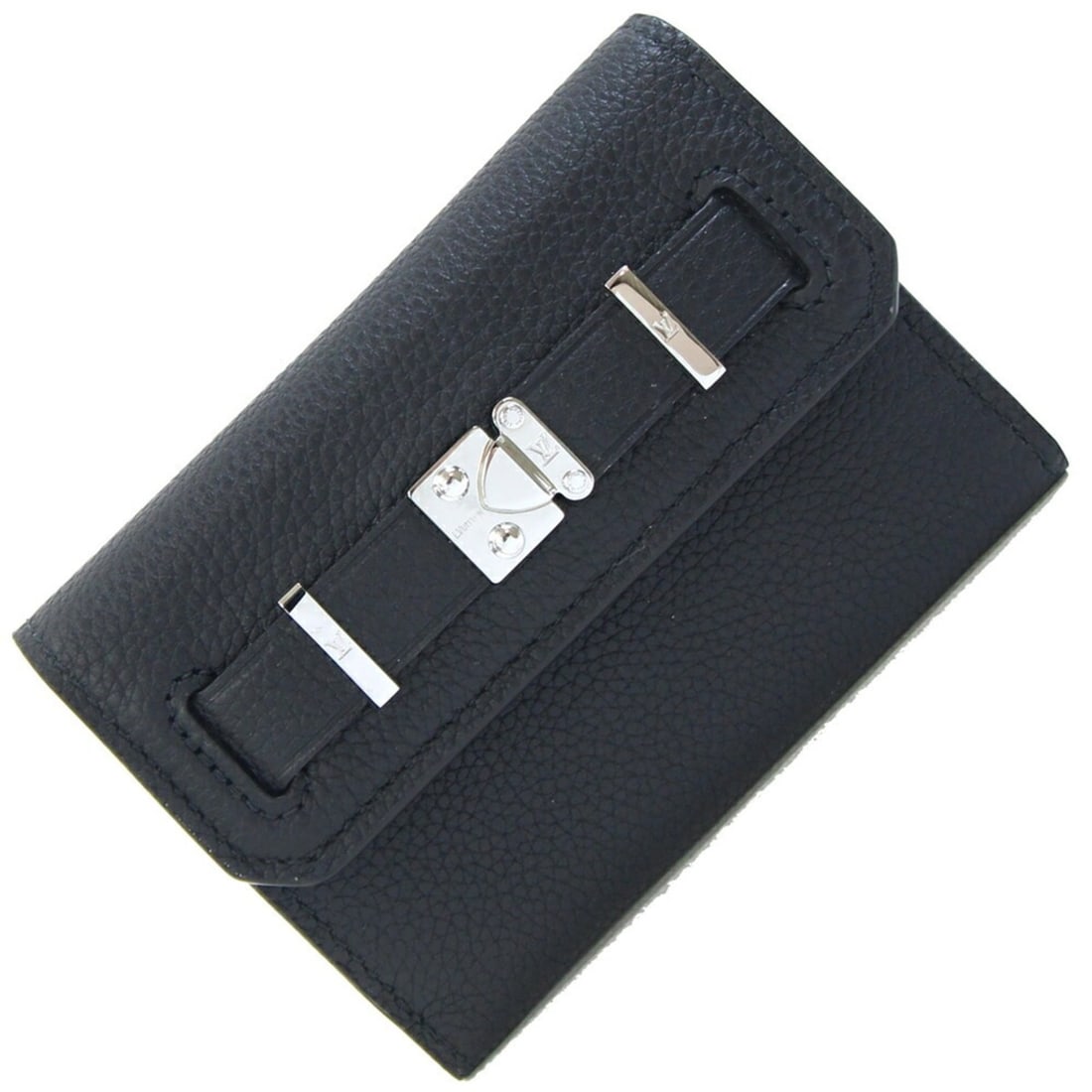 Louis Vuitton Georges Tri-fold Wallet M25965 Black Millesime Calfskin Leather Compact Mini LV (1 of 18)