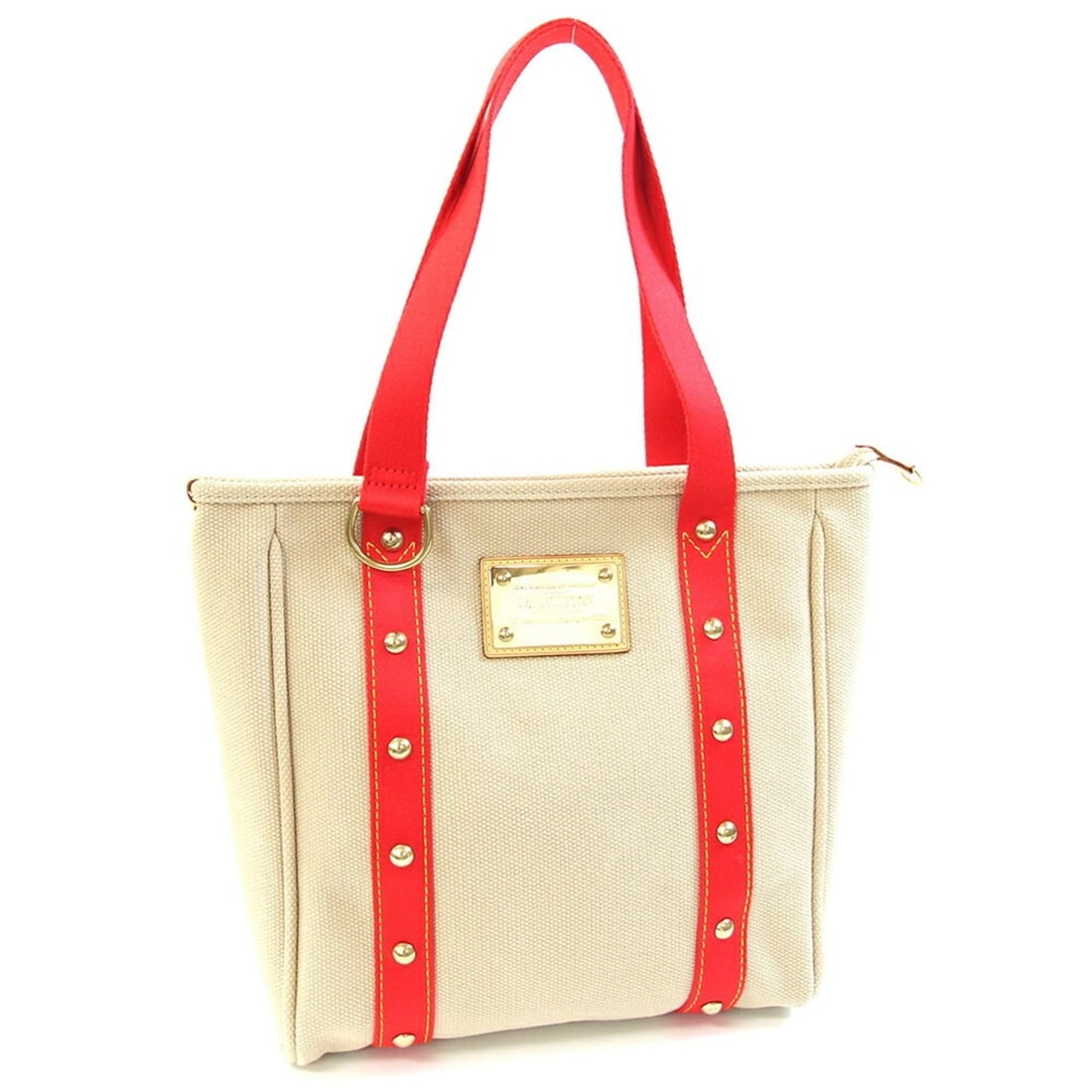 Louis Vuitton Antigua Cabas MM Tote Bag M40035 Beige/Red Canvas Shoulder for Women LOUISVUITTON: --- Catalog ---Category: SizeSize (HxWxD): 30cm x 36cm x 10cm / 11.81'' x 14.17'' x 3.93''Category: DesignType: Tote bagColor: Beige, Red colorGender: WomenMaterial: Canvas Category: GeneralMPN: M4003