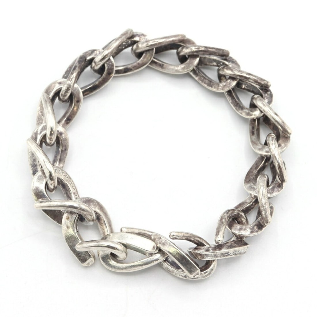 Tiffany & Co. Forge Large Link Bracelet 72548272, sterling silver with an oxidized finish. Chain (1 of 20)