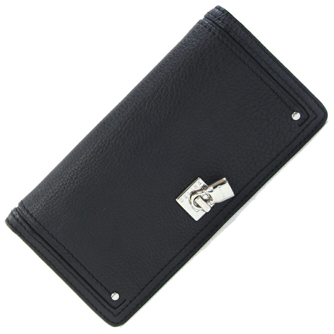 Celine Women's Black Leather Bi-fold Long Wallet with Padlock: --- Catalog ---Category: DesignType: Long wallet (bi-fold)Color: BlackGender: WomenMaterial: Leather Category: GeneralBrand: Celine--- Item List ---Section: ConditionRanking: Rank AB Used - Traces of