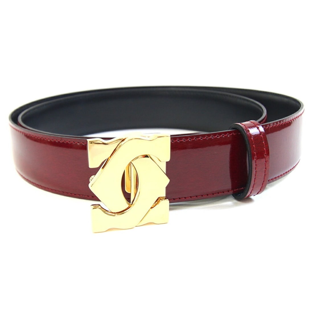 Cartier 2C Bordeaux and Black Leather Reversible Belt for Women (1 of 10)