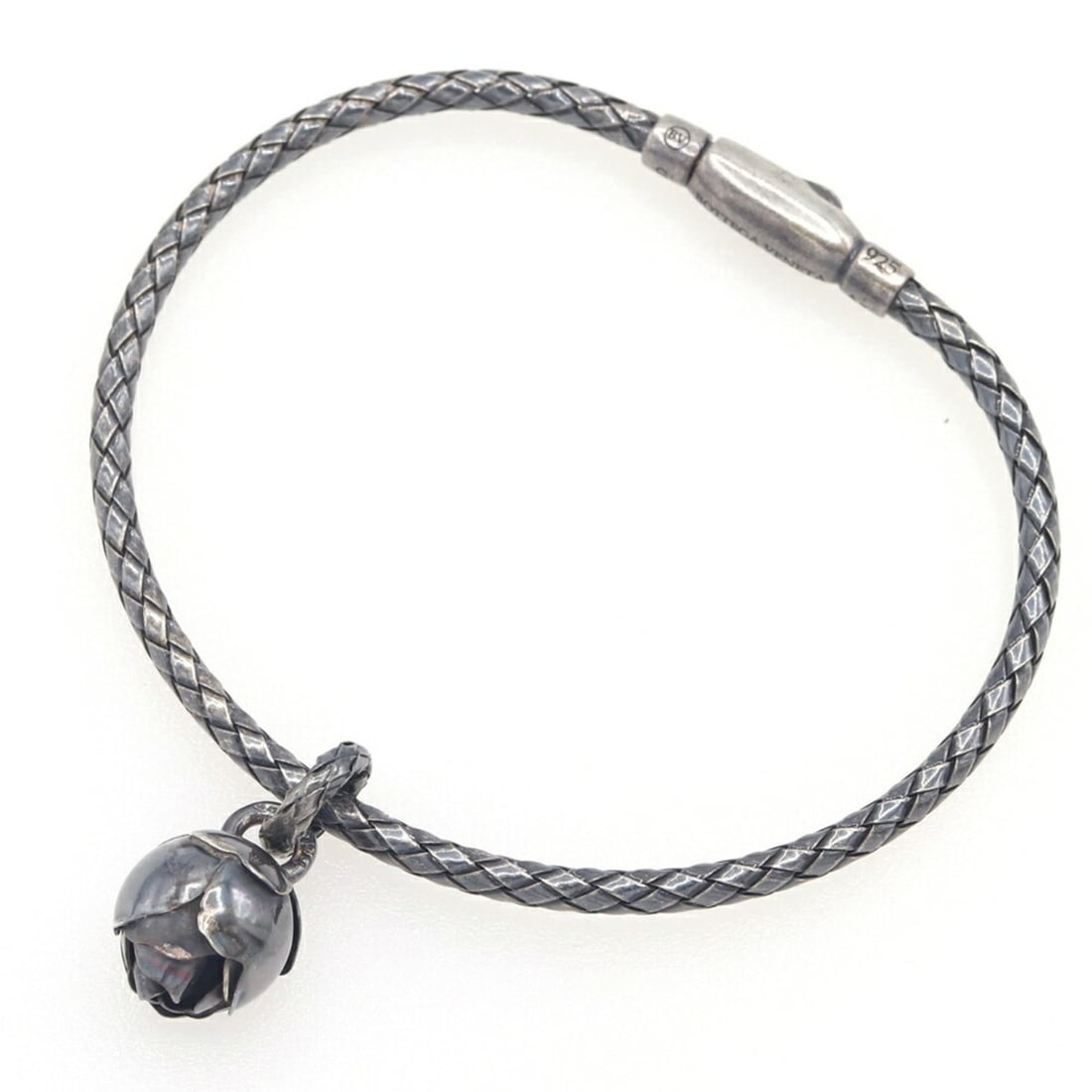 Bottega Veneta Intrecciato Sterling Silver Bracelet, Size Small, Oxidized Bangle, Women's, BOTTEGA: --- Catalog ---Category: SizeLength: 16.5cm / 6.49''Category: DesignType: Charm braceletGender: WomenMaterial: Sterling silver 925Category: GeneralBrand: Bottega VenetaCountry of Origin: Italy--- Item