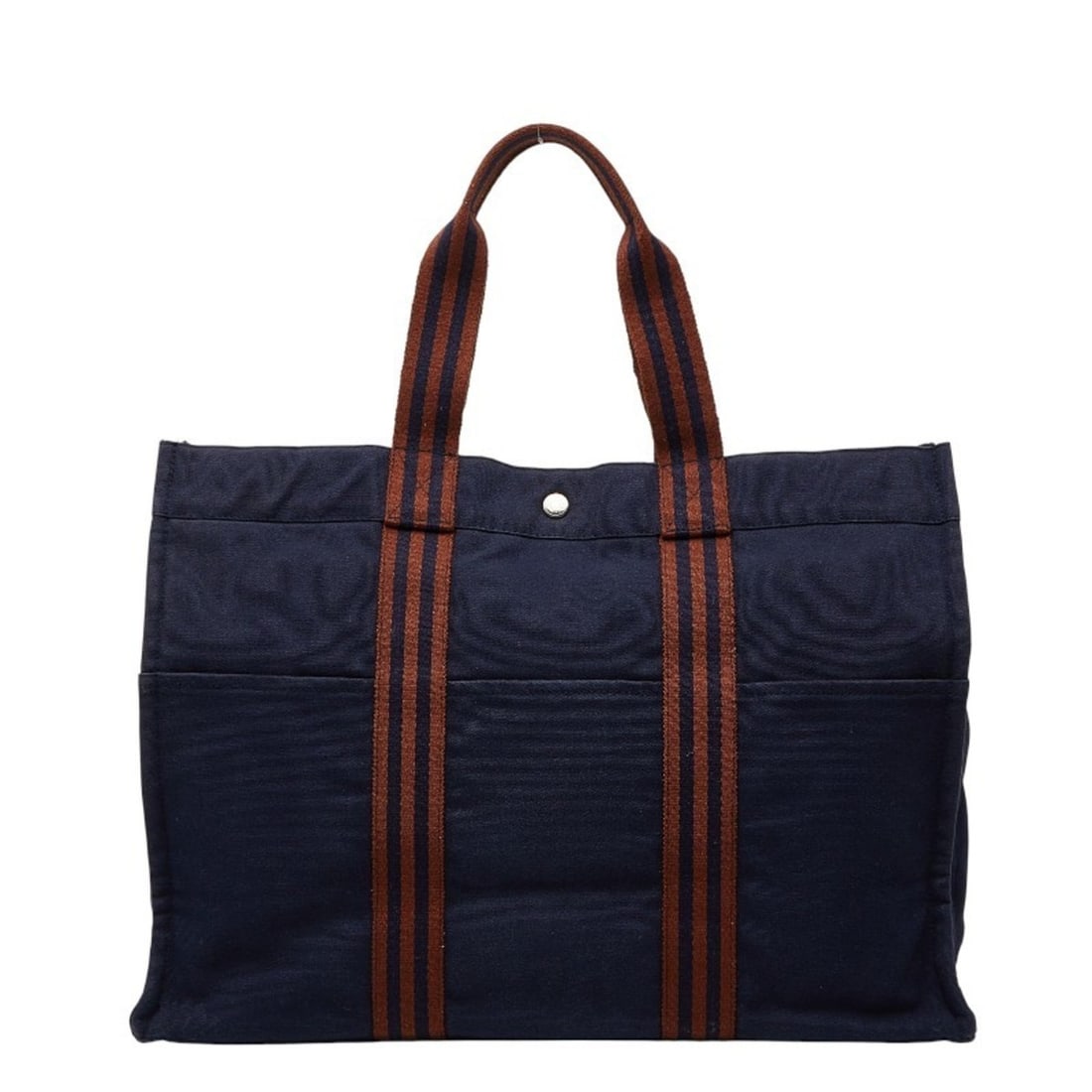 Hermès Four Tou GM Tote Bag Handbag Navy Brown Canvas Women's HERMES (1 of 10)