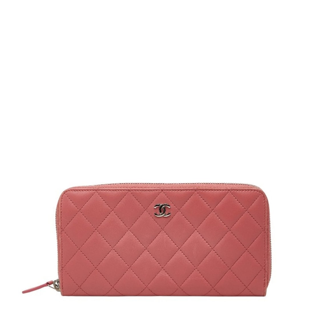 CHANEL Coco Mark Matelasse Round Zip Long Wallet Pink Lambskin Women's: --- Catalog ---Category: SizeSize (HxWxD): 10.5cm x 19cm x 2cm / 4.13'' x 7.48'' x 0.78''Category: DesignType: Coin purse/coin caseColor: PinkGender: WomenMaterial: Leather Category: GeneralBrand: Cha