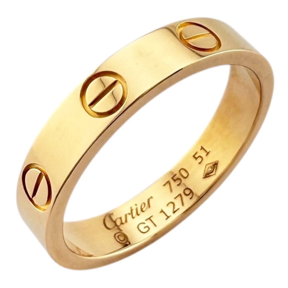 Cartier Mini Love Ring, 18k gold, women's, pre-owned: --- Catalog ---Category: SizeWidth: 3.5mm / 0.14''Weight: 3.6g / 0.12oz.JP Size: 11US Size: 6Category: DesignType: Band ringGender: WomenHandmade: YesMaterial: Pink gold (18K)Category: GeneralLine: Lo