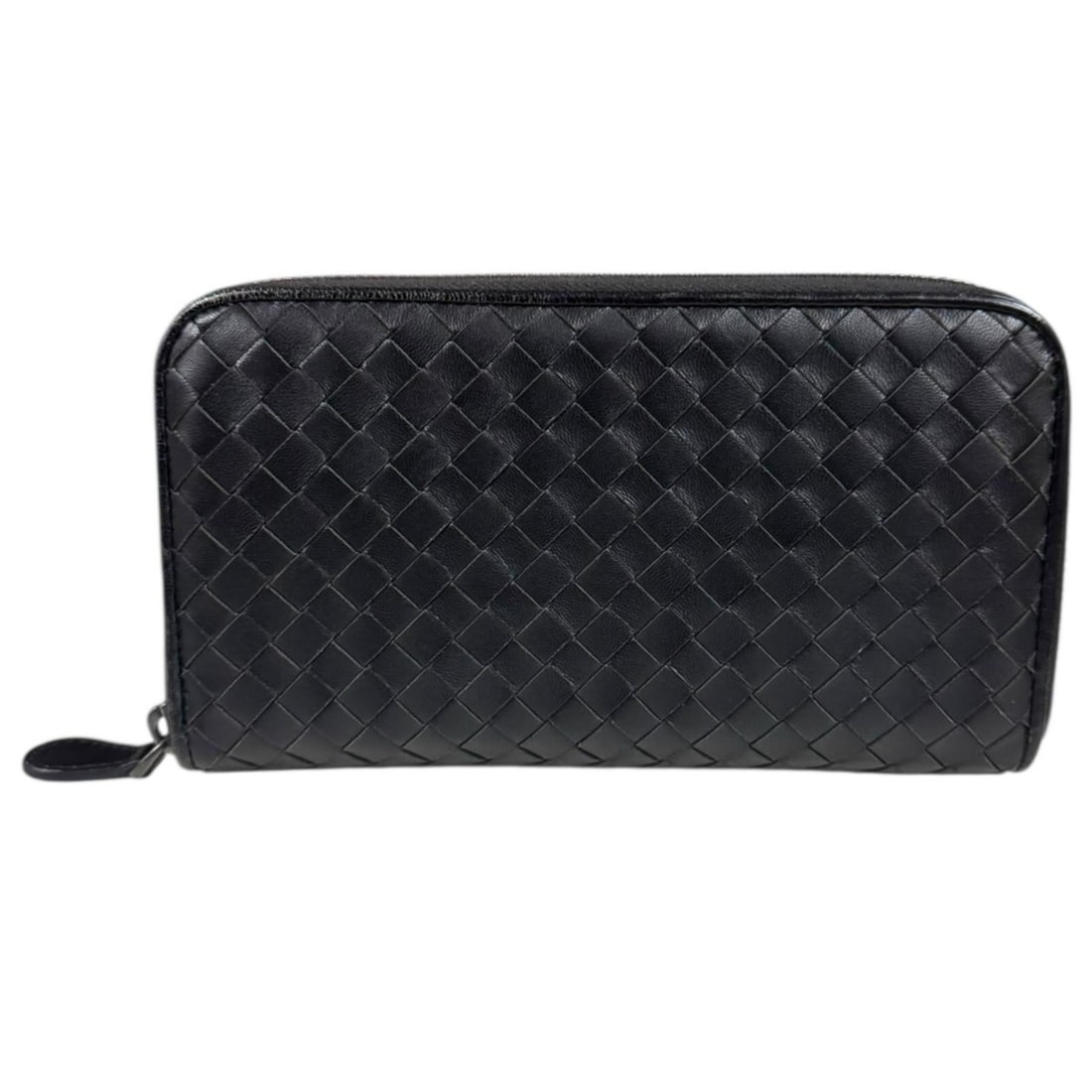 Pre-owned Bottega Veneta Intrecciato long wallet, leather, men's.: --- Catalog ---Category: SizeWeight: 180g / 6.34oz.Size (HxWxD): 11cm x 18.5cm x 2cm / 4.33'' x 7.28'' x 0.78''Category: DesignType: Long wallet (bi-fold)Color: BlackGender: MenClosure: ZipperHandmade