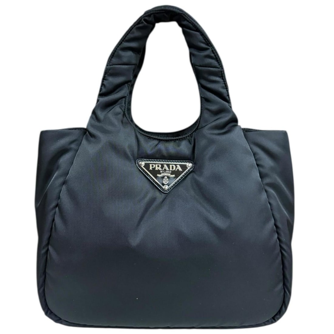 Pre-owned Prada Padette Small Handbag, Nylon 1BG412, Women's: --- Catalog ---Category: SizeWeight: 320g / 11.28oz.Size (HxWxD): 21cm x 25cm x 13cm / 8.26'' x 9.84'' x 5.11''Handle Length: 30cm / 11.81''Category: DesignType: HandbagColor: BlackGender: WomenClosur