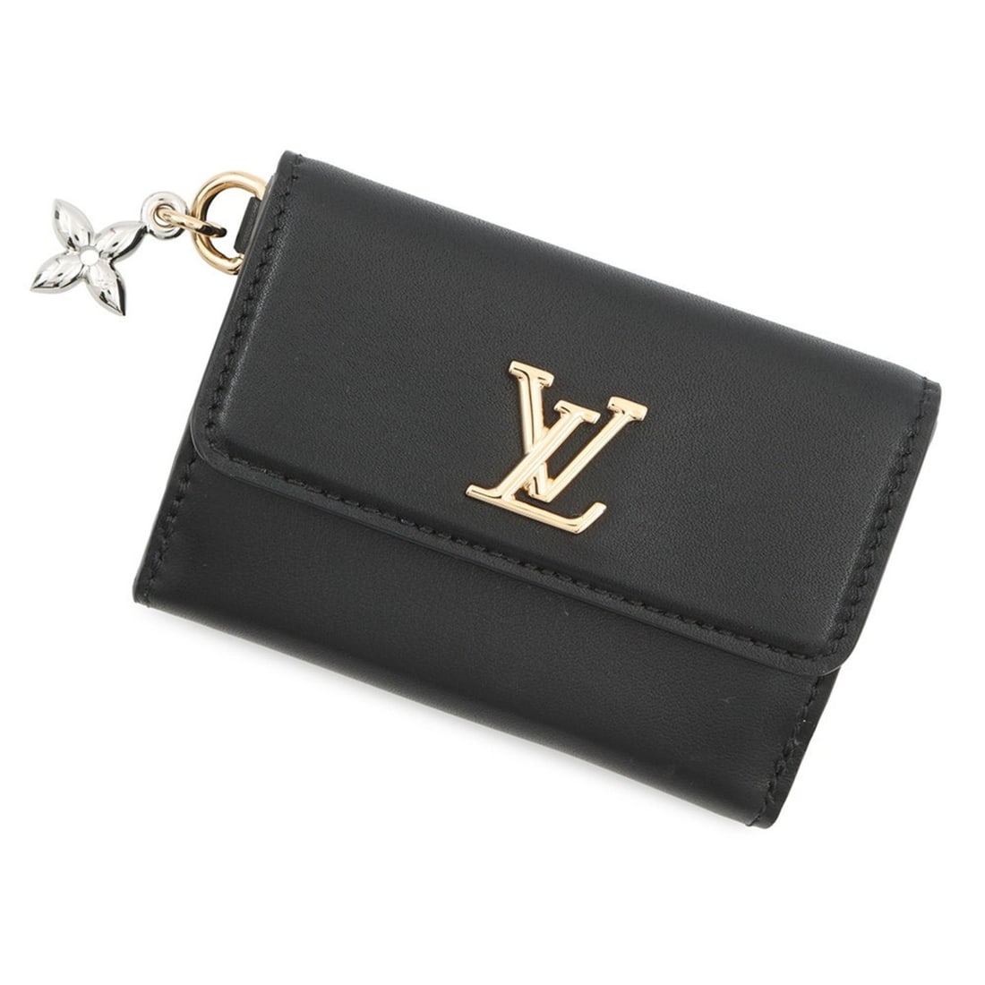 Louis Vuitton Mini Trifold Wallet in Calfskin Leather, LV Bloom M15081, Black: --- Catalog ---Category: SizeSize (HxWxD): 7cm x 10cm / 2.75'' x 3.93''Category: DesignType: Wallet (tri-fold)Color: NoirGender: Women,MenMaterial: Leather Category: GeneralBrand: Louis VuittonCountry