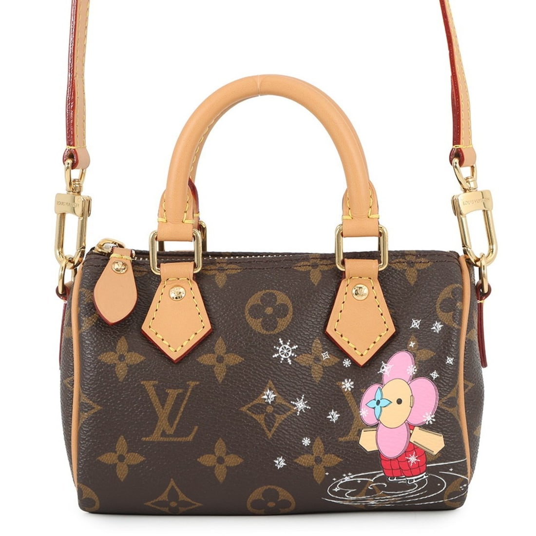 Louis Vuitton Monogram Vivienne Nano Speedy Handbag M82624, 2-way shoulder bag: --- Catalog ---Category: SizeSize (HxWxD): 11cm x 15.5cm x 8cm / 4.33'' x 6.1'' x 3.14''Category: DesignType: Handbag, Shoulder bagColor: RoseGender: WomenMaterial: Monogram Category: GeneralBrand: Lo