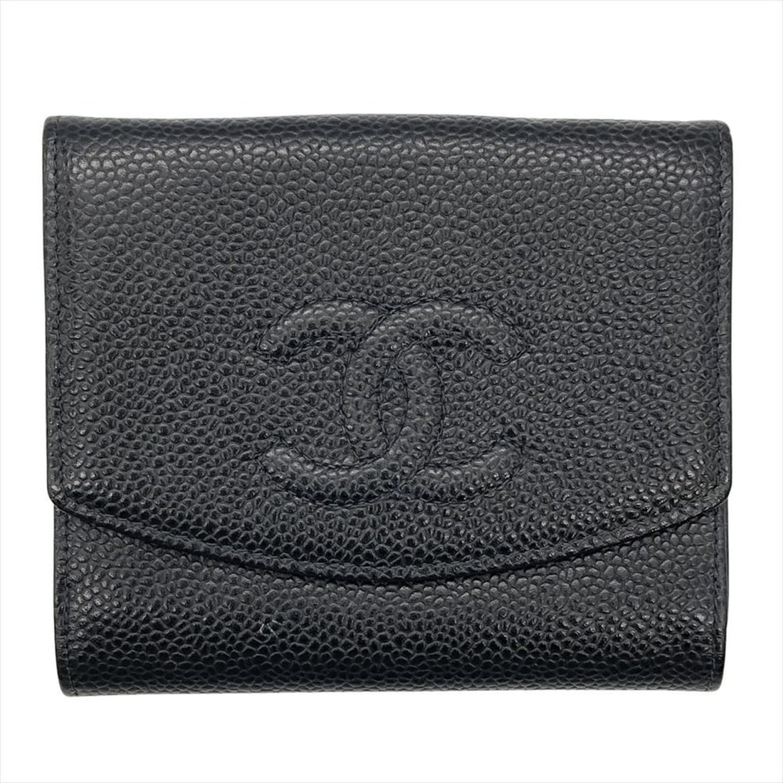 CHANEL Coco Mark Double-Hook Bifold Wallet, Caviar Skin, Black, A13496, Series 6 (1 of 19)