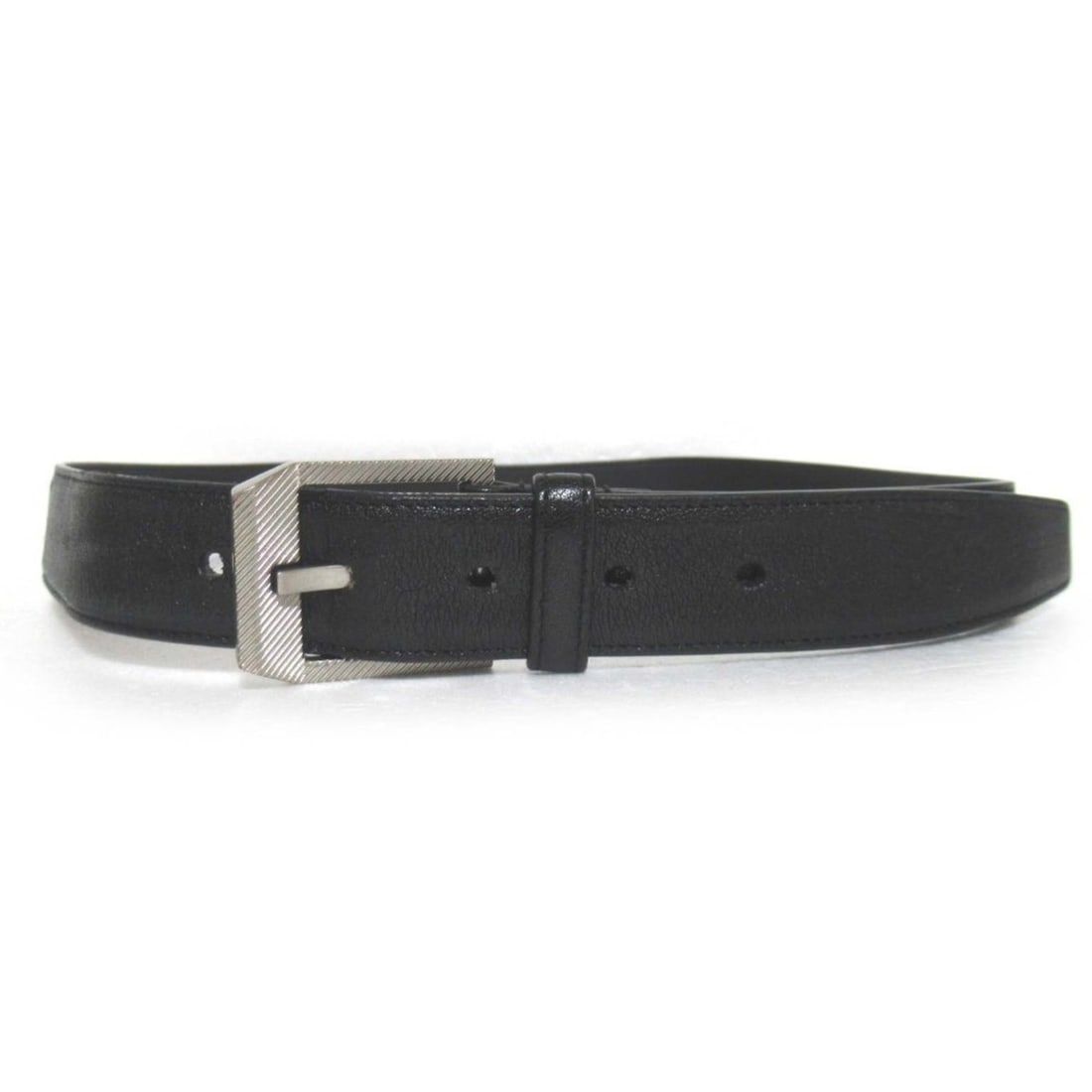 Yves Saint Laurent SAINT LAURENT PARIS Men's Leather Belt, Black with Silver Hardware (1 of 10)