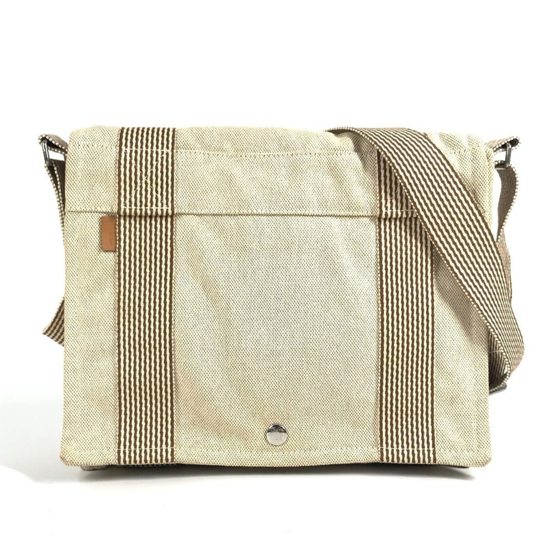 HERMES New Foulet Bassus PM Crossbody Flap Messenger Bag/Shoulder Bag, Cotton, Men's/Women's, Beige (1 of 17)