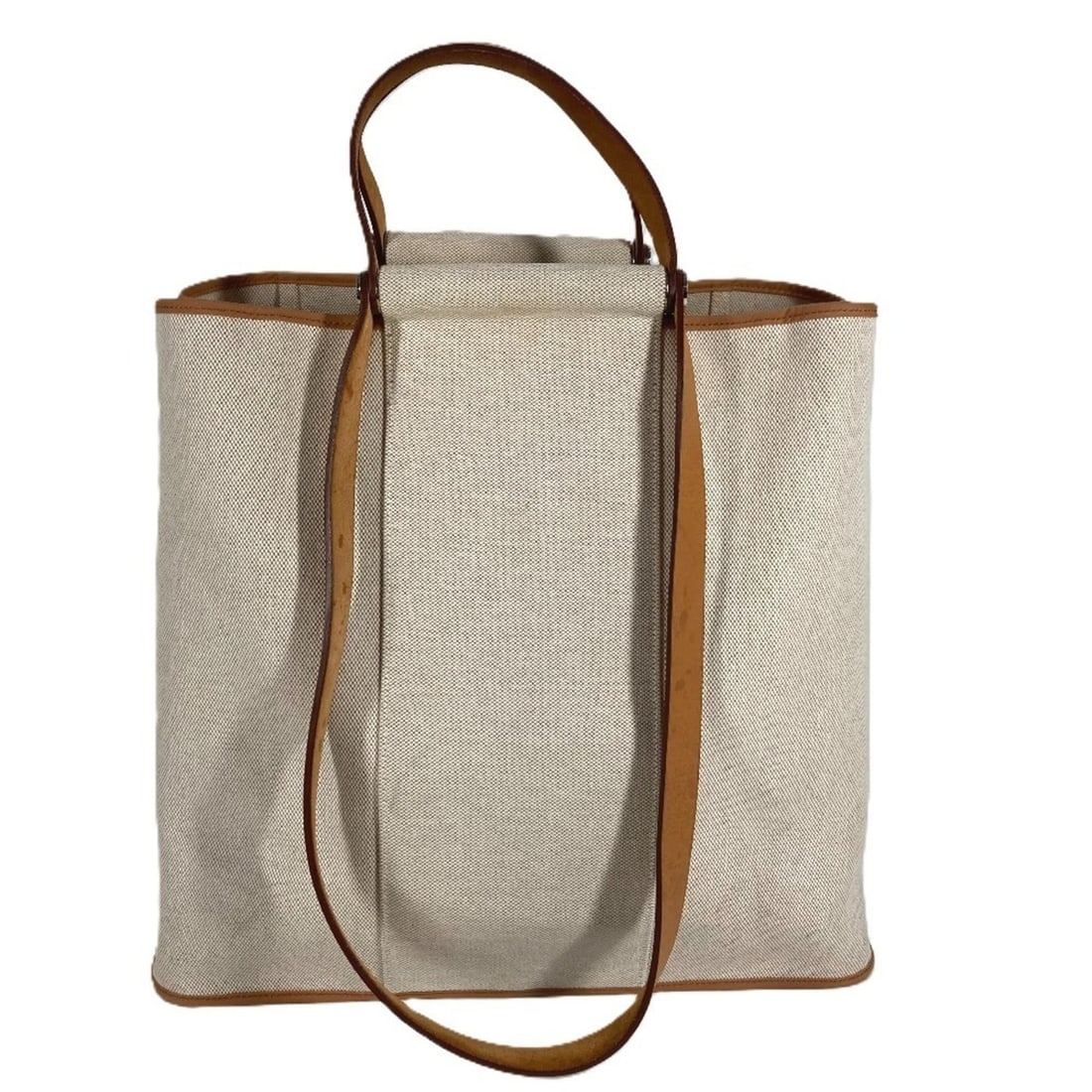 HERMES Cabag Elan GM Vertical Tote Bag, 2-Way Handbag/Shoulder Leather and Canvas, Men's Women's,: --- Catalog ---Category: SizeSize (HxWxD): 37.5cm x 40cm x 18cm / 14.76'' x 15.74'' x 7.08''Category: DesignType: Handbag, Shoulder bag, Tote bagColor: BeigeGender: Men,Women,UnisexMaterial: Leather ,