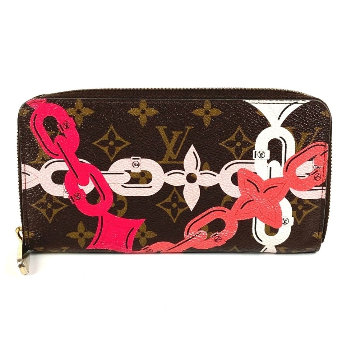 LOUIS VUITTON M41905 Monogram Bay Chain Print Zippy Wallet, Long Wallet with Round Zipper, Canvas,: --- Catalog ---Category: SizeSize (HxWxD): 10cm x 19cm / 3.93'' x 7.48''Category: DesignType: Long wallet (bi-fold)Color: Brown, PinkGender: WomenMaterial: Monogram Category: GeneralLine: Monogram Bay