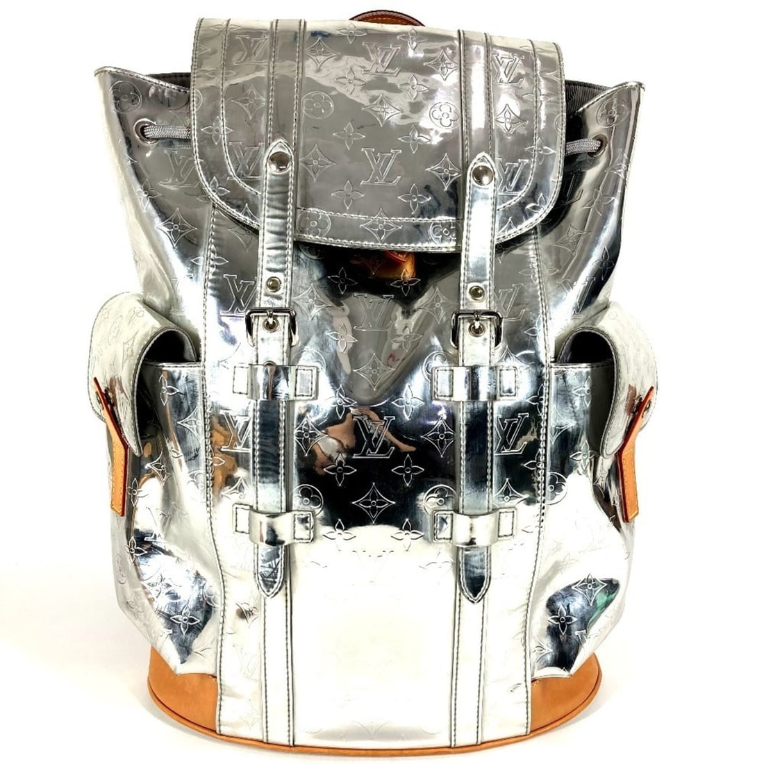 LOUIS VUITTON M58756 Monogram Mirror Backpack PM, Leather Backpack, Men's/Women's, Silver: --- Catalog ---Category: SizeSize (HxWxD): 43.5cm x 33.5cm x 12.5cm / 17.12'' x 13.18'' x 4.92''Category: DesignType: BackpackColor: SilverGender: Men,Women,UnisexMaterial: Leather Category: GeneralBr