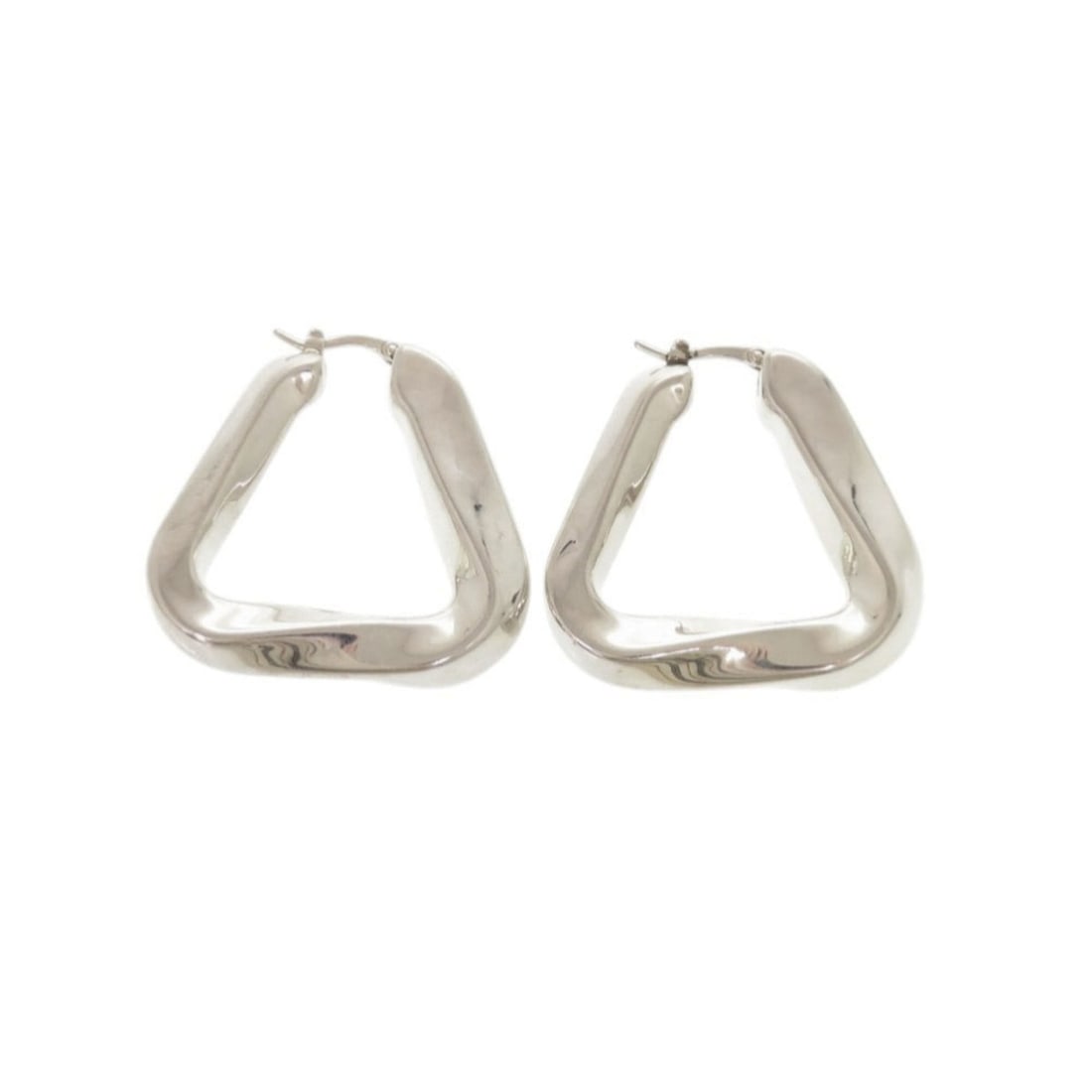 Bottega Veneta Twist Triangle Hoop Sterling Silver Earrings 1575 (1 of 20)