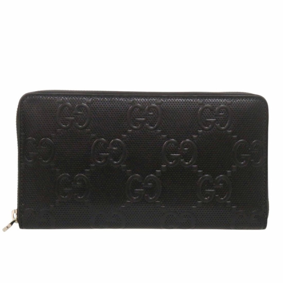 Like new Gucci Zip Around Organizer 625563 GG embossed leather black long wallet 0040: --- Catalog ---Category: SizeSize (HxWxD): 11.5cm x 21cm x 2cm / 4.52'' x 8.26'' x 0.78''Category: DesignType: Long wallet (bi-fold)Color: BlackGender: Men,WomenMaterial: Leather Category: GeneralMPN: