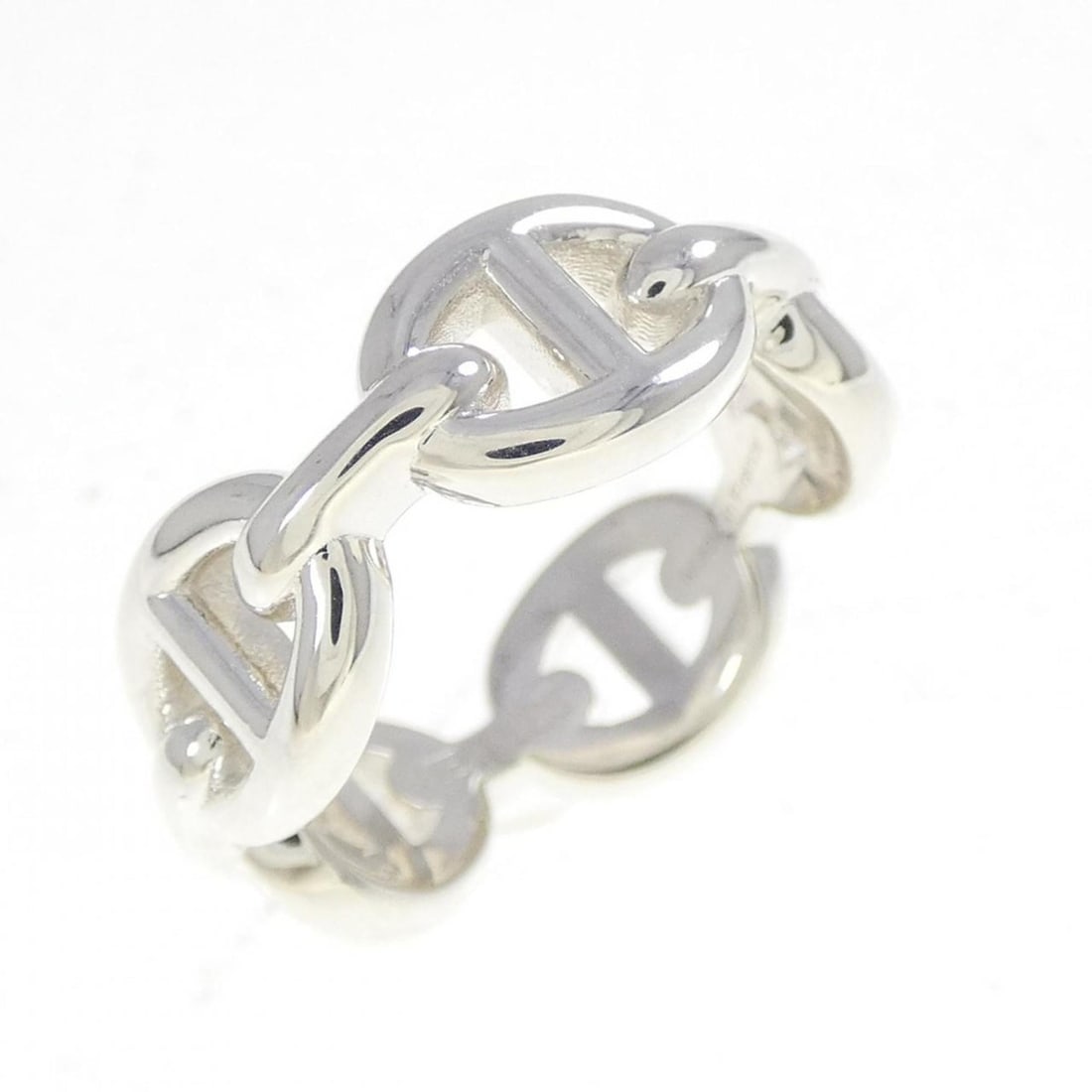 Hermes Chaine d'Ancre Enchaine Ring: --- Catalog ---Category: SizeUS Size: 4.5Brand Size: 48Category: DesignType: Band ringColor: SilverGender: WomenMaterial: Silver 925Category: GeneralMPN: H109507BBrand: Hermes--- Item List ---Section: