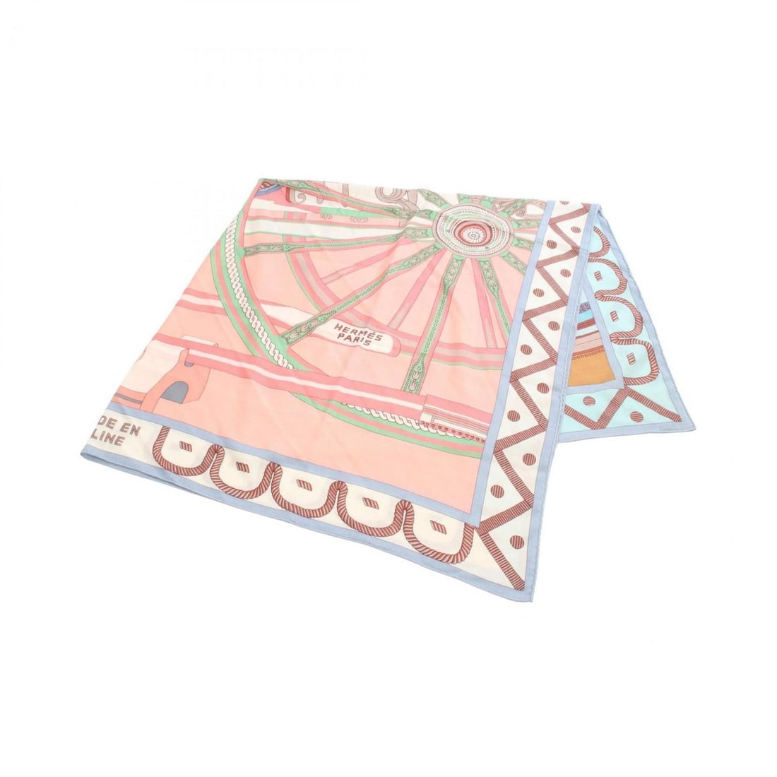 Hermes Hermès Carré Jean 140 Balade en Berlin Scarf, Silk, Cashmere, Women's, Pink, Multicolor (1 of 18)