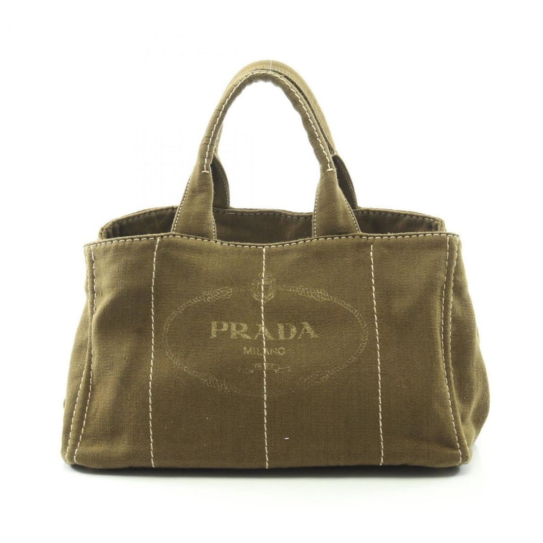 Prada Canapa Tote Bag, Canvas, Women's, Khaki (1 of 9)