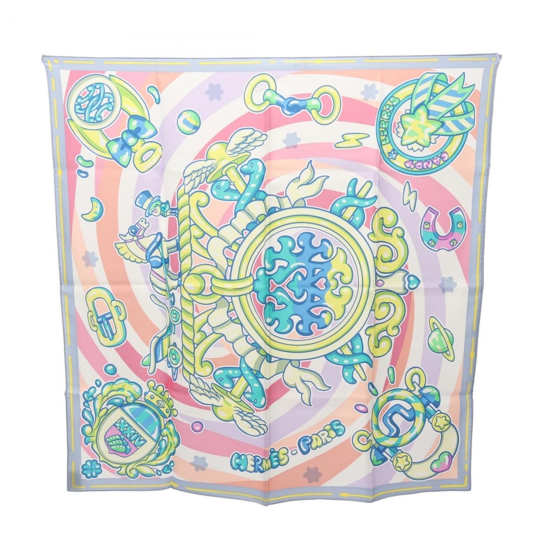 Hermes Hermès Carré 70 Candy Liris Silk Scarf for Women in Multicolor Blue: --- Catalog ---Category: SizeSize (LxW): 66cm x 66cm / 25.98'' x 25.98''Category: DesignType: ScarfColor: Blue, Multi-colorGender: WomenMaterial: Silk Category: GeneralBrand: Hermes--- Item List ---Se