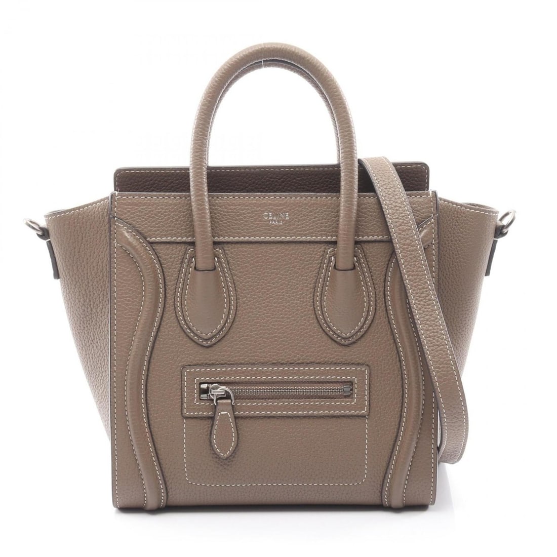 Celine Luggage Nano Shopper Handbag, Leather, Women's, Gray: --- Catalog ---Category: SizeSize (HxWxD): 20cm x 20cm x 9cm / 7.87'' x 7.87'' x 3.54''Category: DesignType: HandbagColor: GrayGender: WomenMaterial: Leather Category: GeneralBrand: Celine--- Item Lis