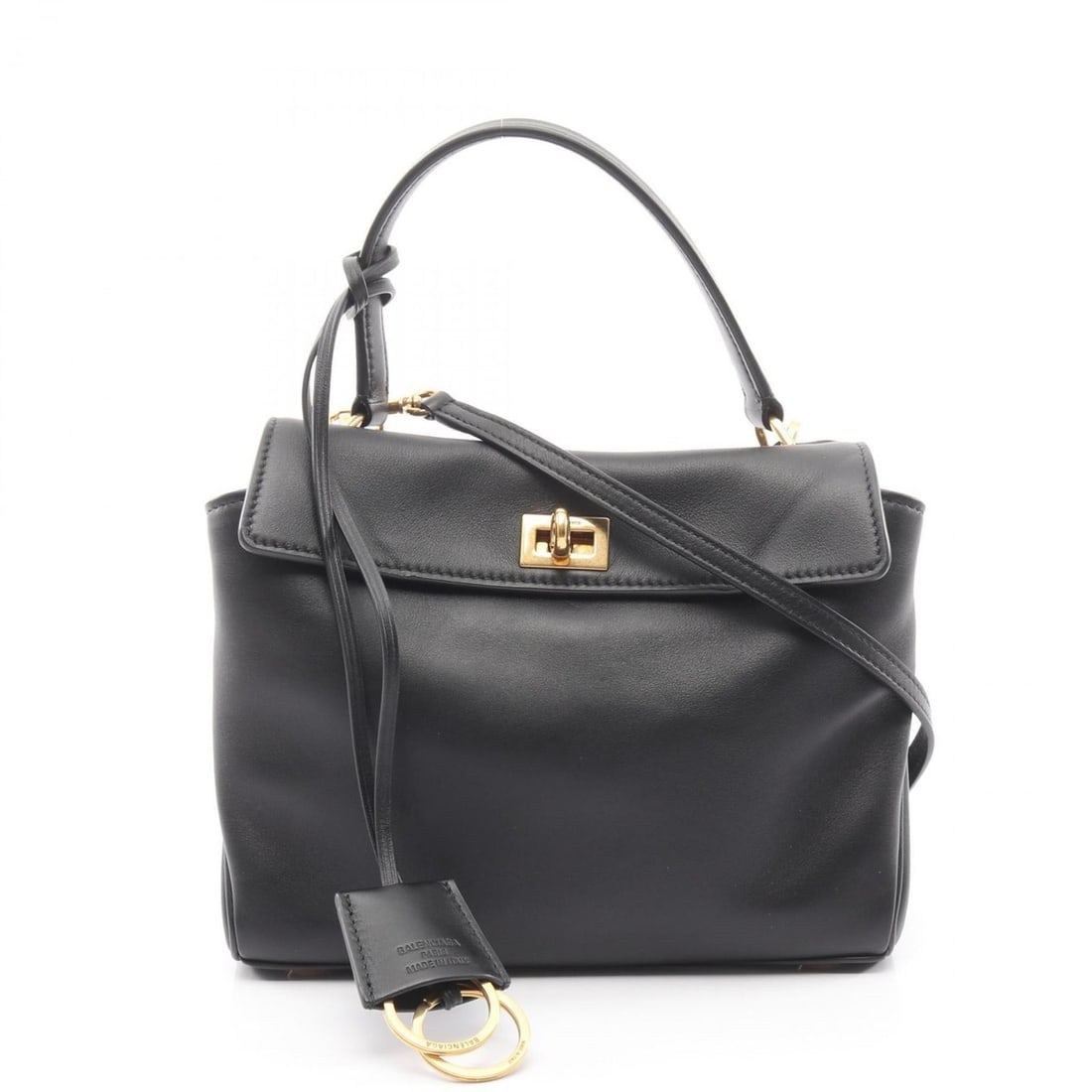 Balenciaga Rodeo Handbag, Leather, Women's, Black, 8437122AA4V1000 (1 of 17)