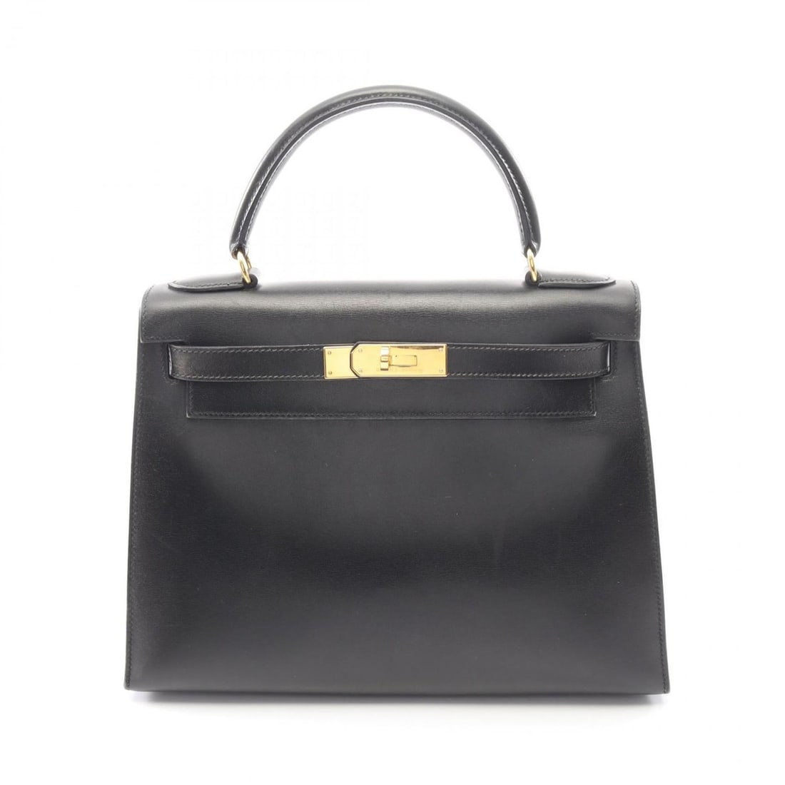 Hermes Hermès Kelly 28 handbag in calfskin box calf leather, black.: --- Catalog ---Category: SizeSize (HxWxD): 21cm x 28cm x 11cm / 8.26'' x 11.02'' x 4.33''Category: DesignType: HandbagColor: BlackGender: WomenMaterial: Box calf leather Category: GeneralBrand: Hermes