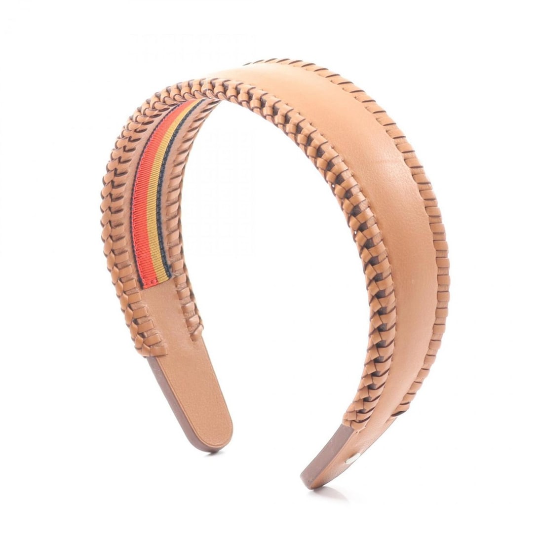 Hermes Hermès Grace headband, leather, women's, brown (1 of 10)