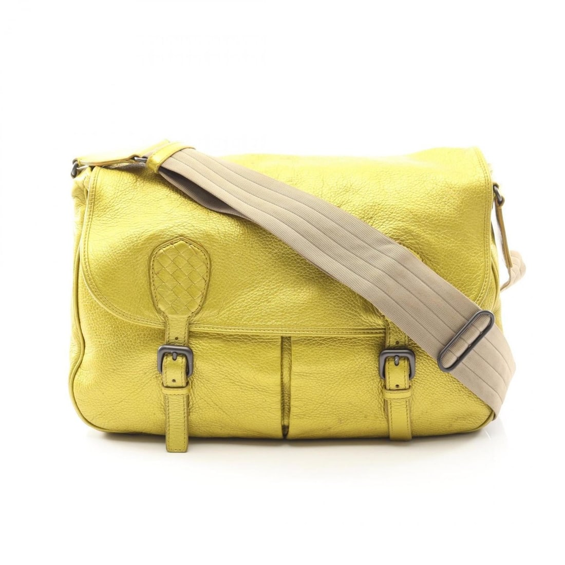 Bottega Veneta Intrecciato Shoulder Bag, Leather, Men's and Women's, Yellow: --- Catalog ---Category: SizeSize (HxWxD): 31cm x 39cm x 13cm / 12.2'' x 15.35'' x 5.11''Category: DesignType: Shoulder bagColor: YellowGender: Men,WomenMaterial: Leather Category: GeneralBrand: Botte