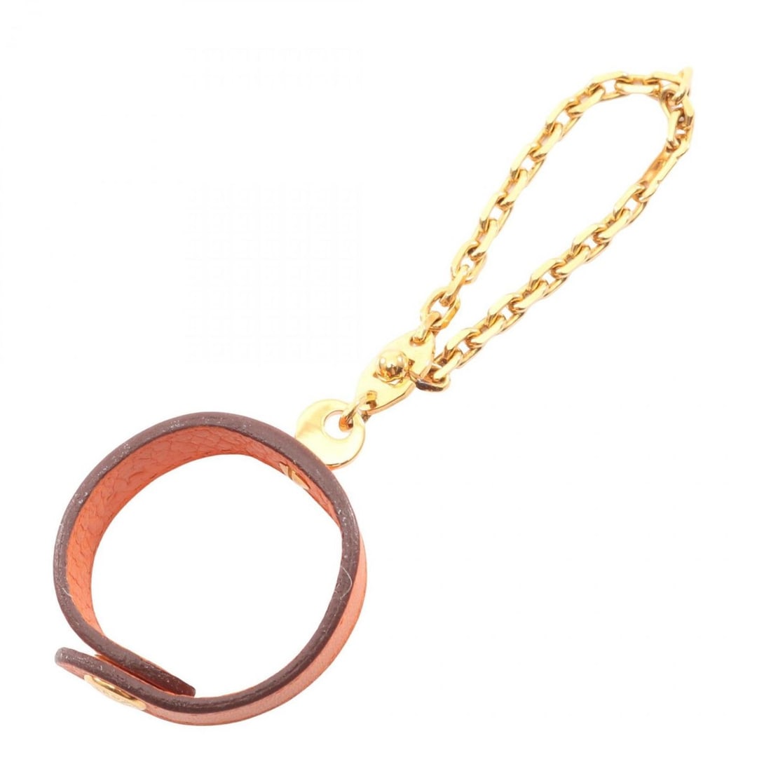 Hermes Hermès Nomade Charm Accessory Leather GP Women's Orange and Gold: --- Catalog ---Category: DesignType: Handbag charmColor: Gold, OrangeGender: WomenMaterial: Gold plating, LeatherCategory: GeneralBrand: Hermes--- Item List ---Section: ConditionRanking: Rank A Used -