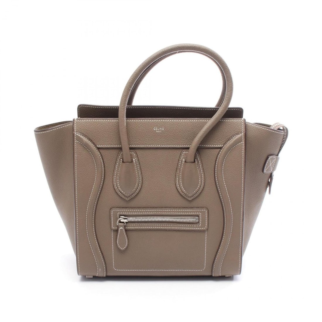 Celine Luggage Micro Shopper Handbag, Leather, Women's, Beige, 189793DRU (1 of 14)