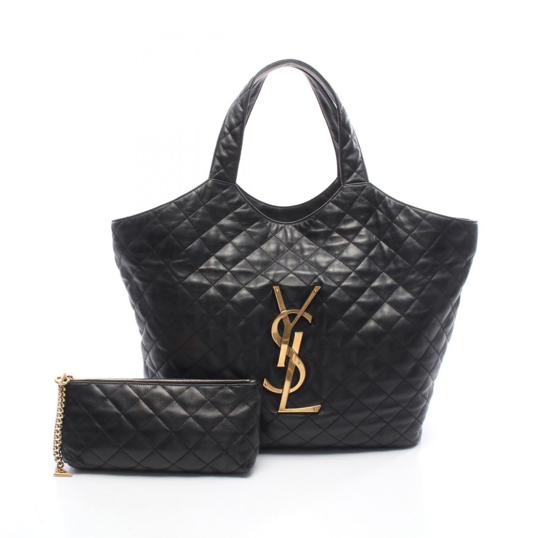 Yves Saint Laurent Saint Laurent Paris Ikar Maxi Tote Bag, Leather, Women's, Black, 698651AAANG1000: --- Catalog ---Category: SizeSize (HxWxD): 36cm x 36cm x 37cm / 14.17'' x 14.17'' x 14.56''Category: DesignType: Pouch, Tote bagColor: BlackGender: WomenMaterial: Leather Category: GeneralMPN: 698651A