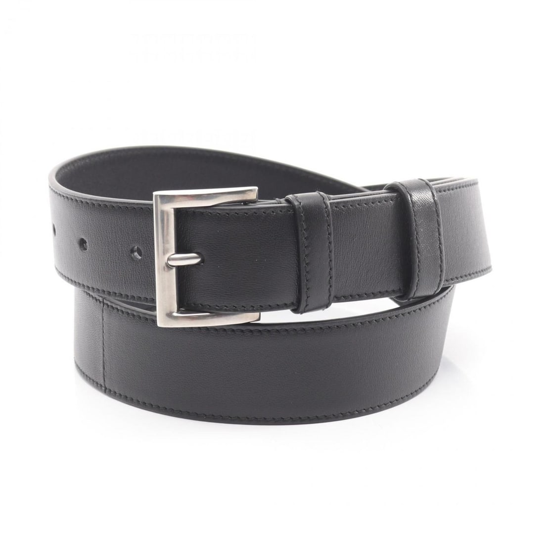 Prada belt, leather and metal, men's, black (1 of 10)