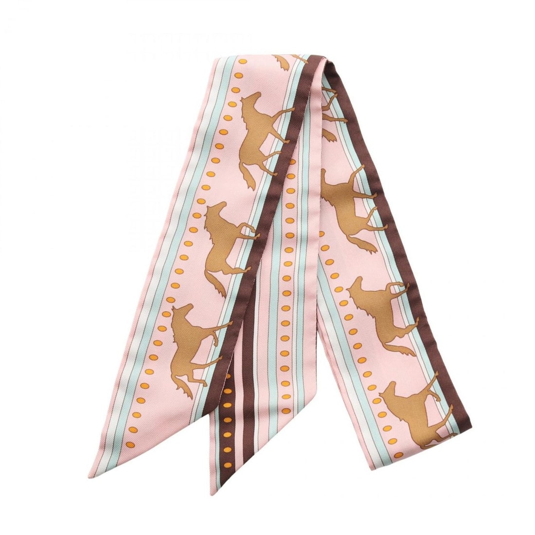 Hermes Hermès SEQUENCES Twilly Silk Scarf for Women in Multicolored Pink (1 of 10)