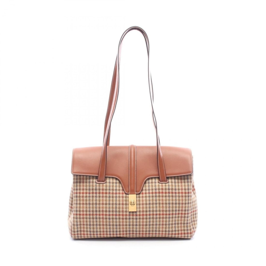 Celine 16 Seize Medium Soft Tote Bag in Wool and Leather, Brown Multicolor: --- Catalog ---Category: SizeSize (HxWxD): 23cm x 33cm x 14cm / 9.05'' x 12.99'' x 5.51''Category: DesignType: Tote bagColor: Brown, Multi-colorGender: WomenMaterial: Wool , Leather Category: GeneralB